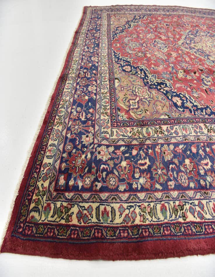 Detail image of  9' 9 x 12' 6  Hand Knotted Mashad Persian Wool Rug