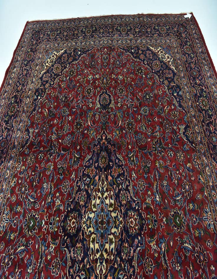 Detail image of  9' 8 x 12' 8  Hand Knotted Mashad Persian Wool Rug
