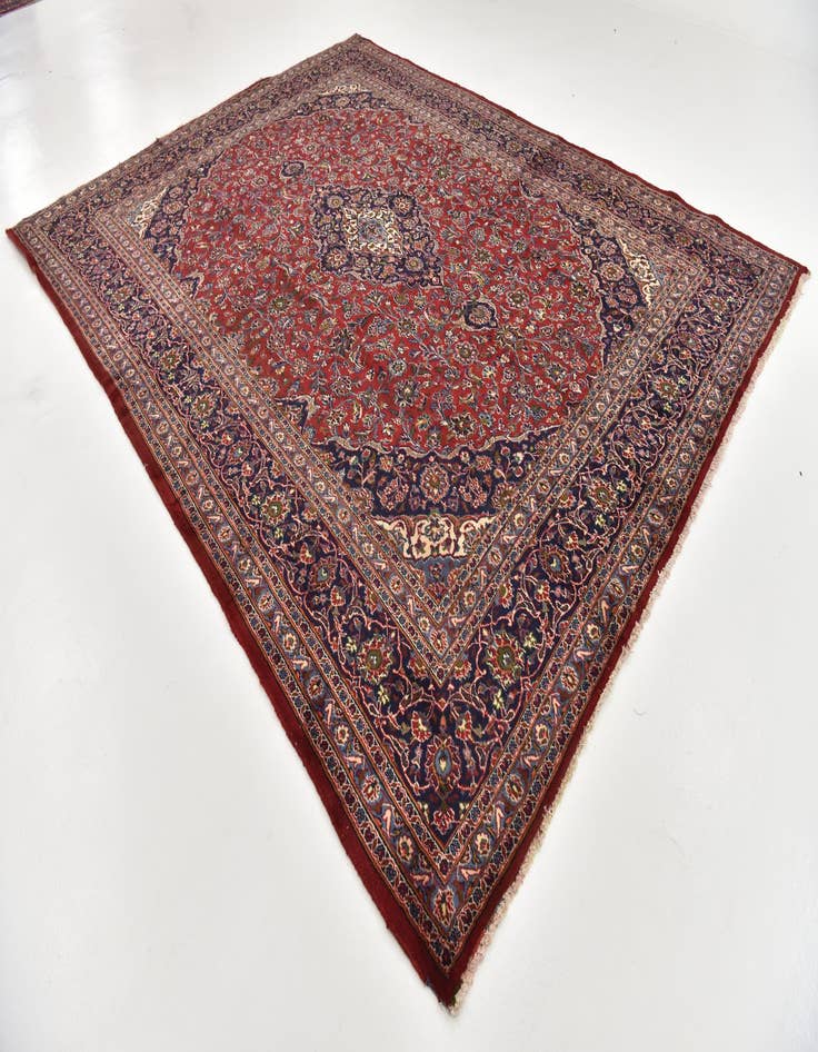 Detail image of  9' 8 x 12' 8  Hand Knotted Mashad Persian Wool Rug