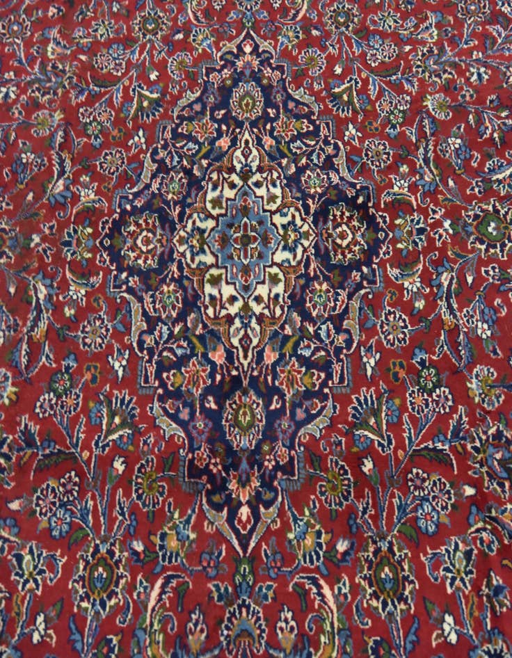 Detail image of  9' 8 x 12' 8  Hand Knotted Mashad Persian Wool Rug