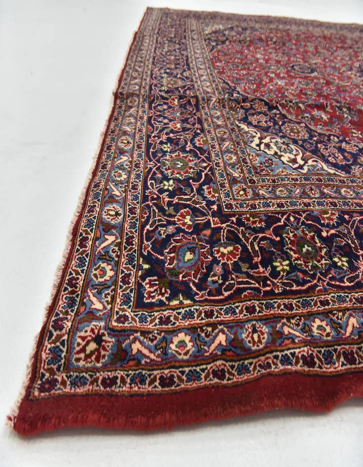 Detail image of  9' 8 x 12' 8  Hand Knotted Mashad Persian Wool Rug