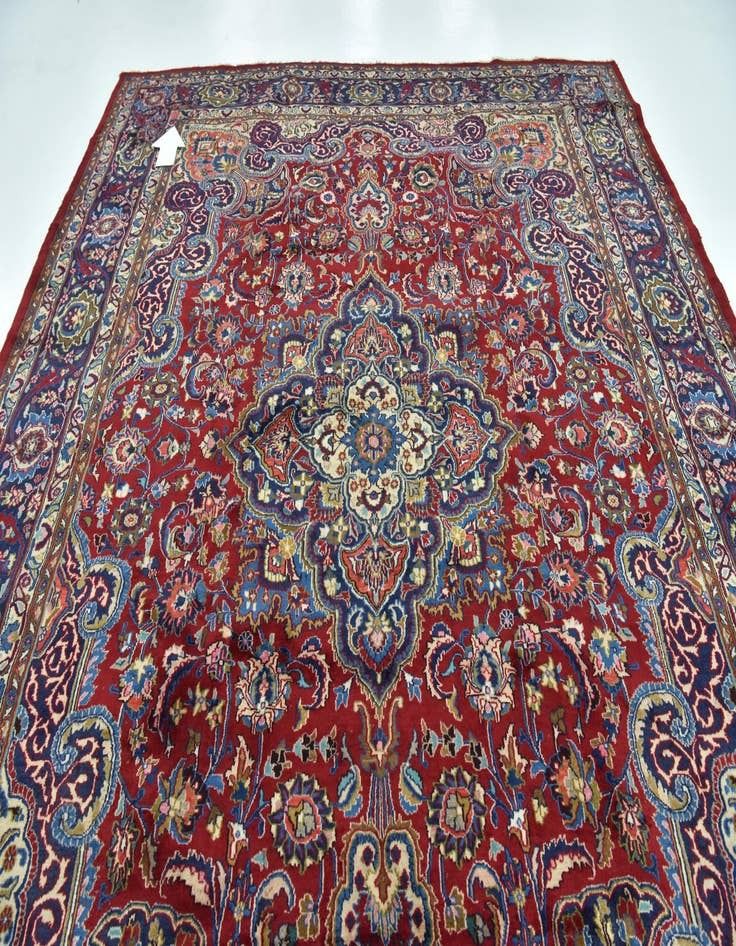 Detail image of  9' 9 x 12' 9  Hand Knotted Mashad Persian Wool Rug