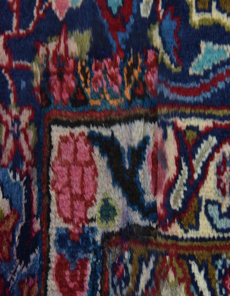 Detail image of  9' 9 x 12' 9  Hand Knotted Mashad Persian Wool Rug