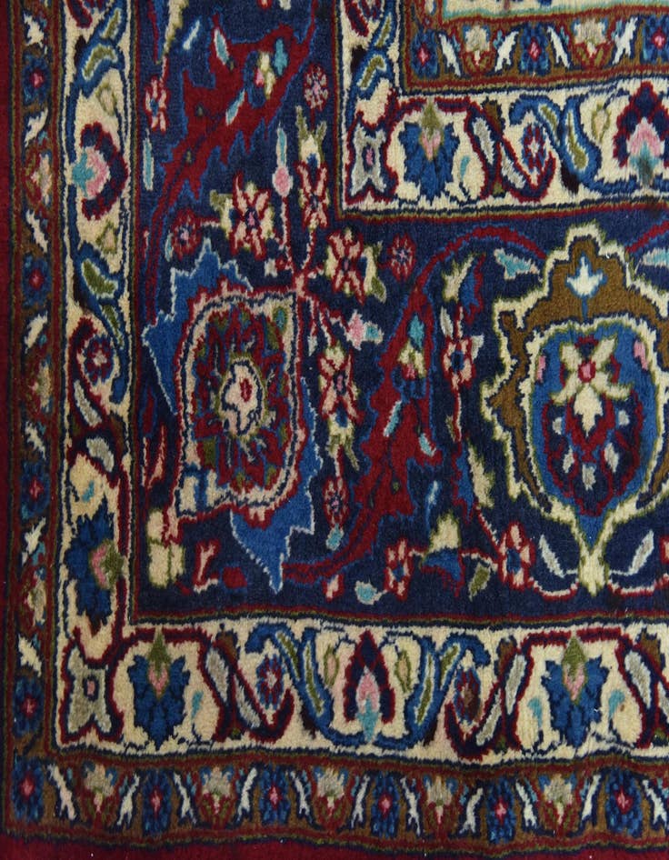 Detail image of  9' 9 x 12' 9  Hand Knotted Mashad Persian Wool Rug