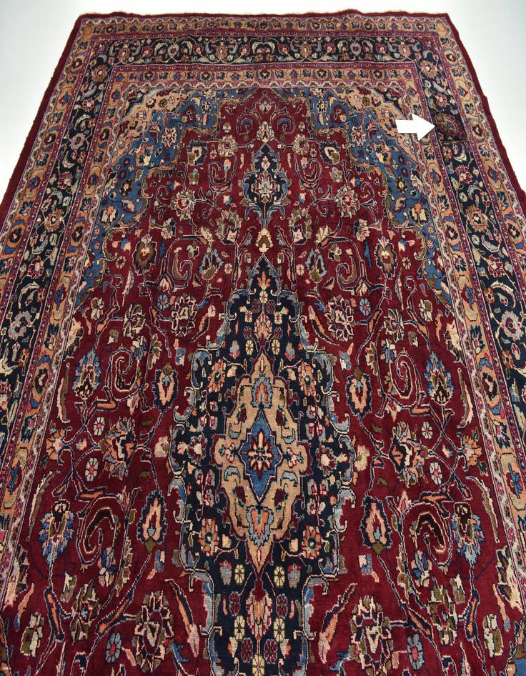 Detail image of  9' 8 x 12' 10  Hand Knotted Mashad Persian Wool Rug