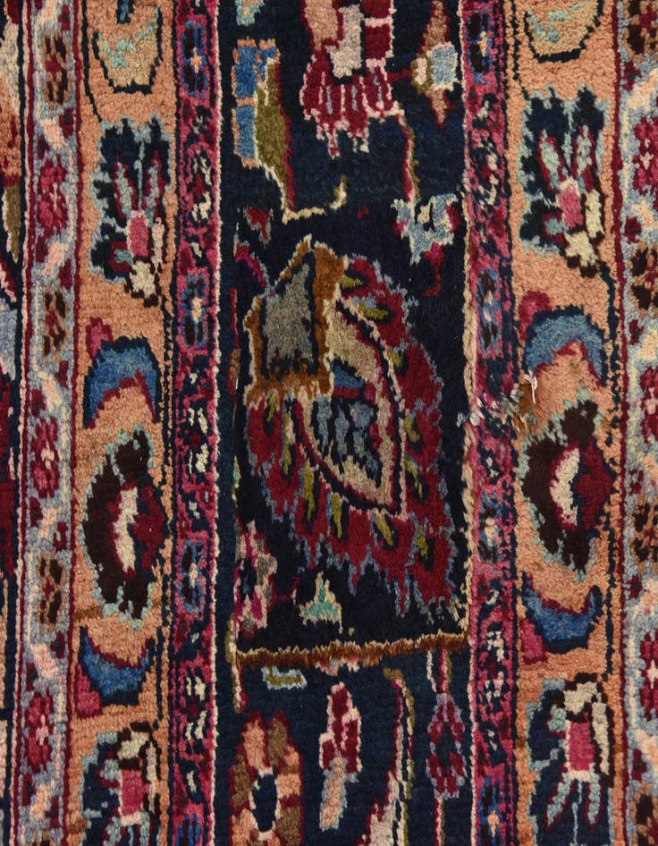 Detail image of  9' 8 x 12' 10  Hand Knotted Mashad Persian Wool Rug