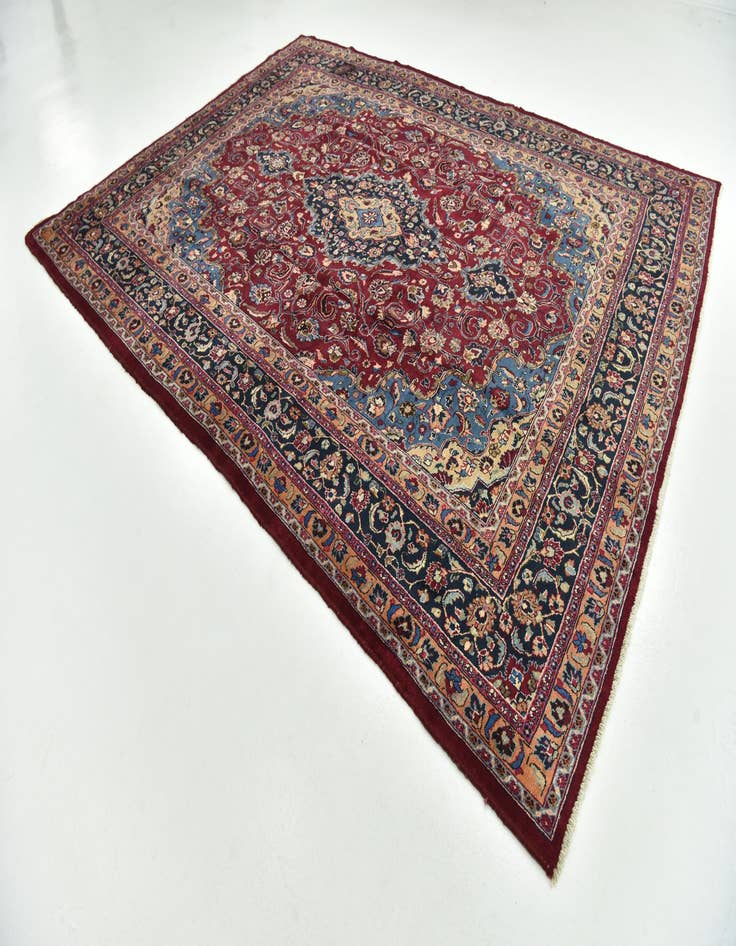 Detail image of  9' 8 x 12' 10  Hand Knotted Mashad Persian Wool Rug