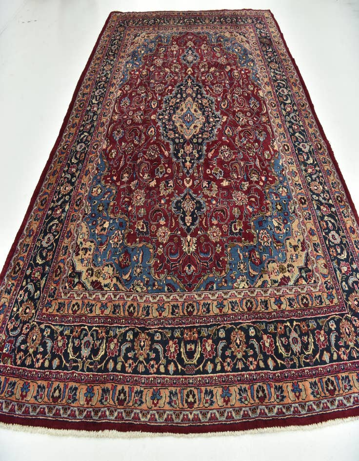 Detail image of  9' 8 x 12' 10  Hand Knotted Mashad Persian Wool Rug