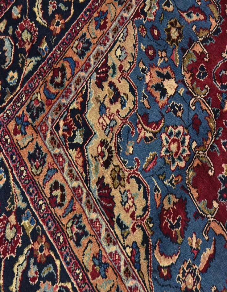 Detail image of  9' 8 x 12' 10  Hand Knotted Mashad Persian Wool Rug