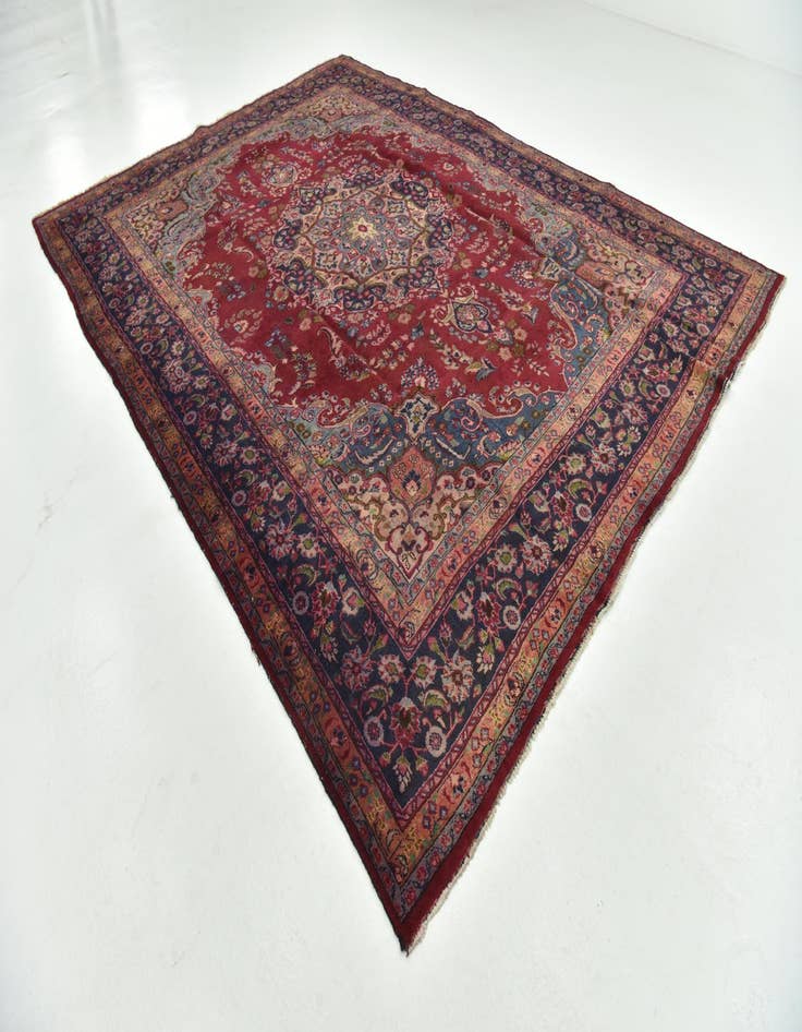 Detail image of  9' 8 x 12' 8  Hand Knotted Mashad Persian Wool Rug