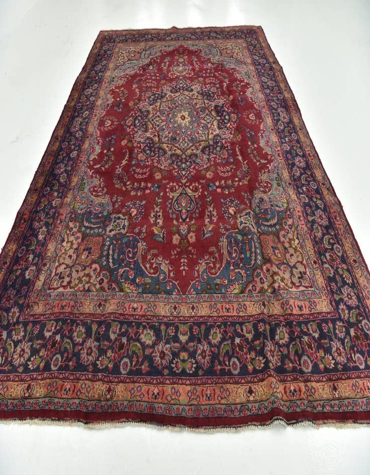 Detail image of  9' 8 x 12' 8  Hand Knotted Mashad Persian Wool Rug