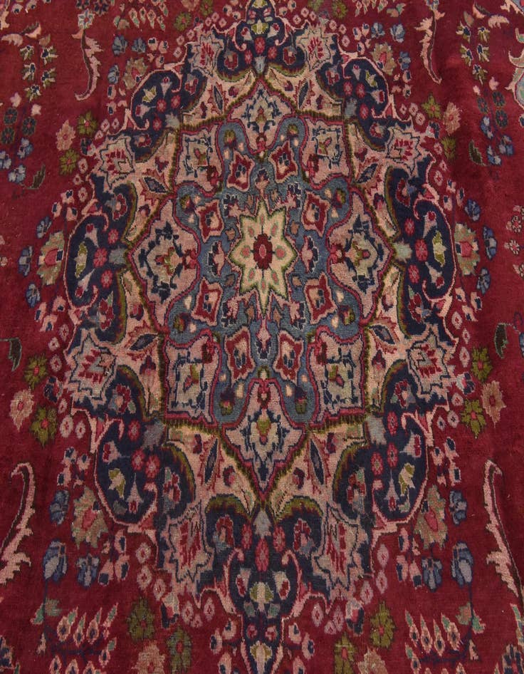 Detail image of  9' 8 x 12' 8  Hand Knotted Mashad Persian Wool Rug