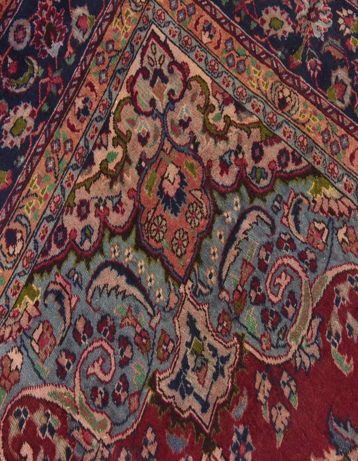 Detail image of  9' 8 x 12' 8  Hand Knotted Mashad Persian Wool Rug