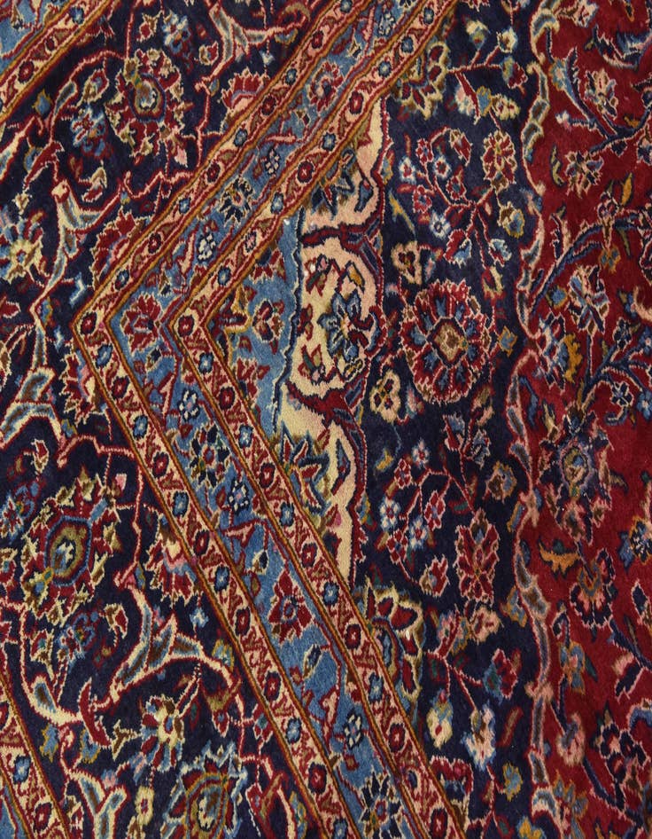 Detail image of  9' 8 x 13'  Hand Knotted Mashad Persian Wool Rug