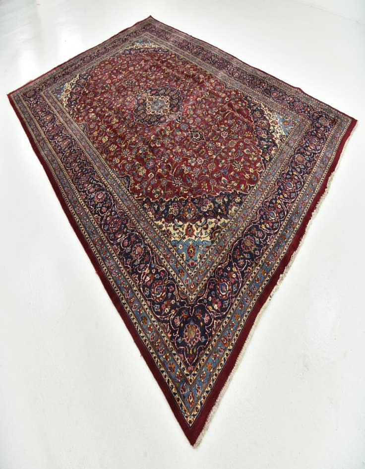 Detail image of  9' 7 x 13' 4  Hand Knotted Mashad Persian Wool Rug