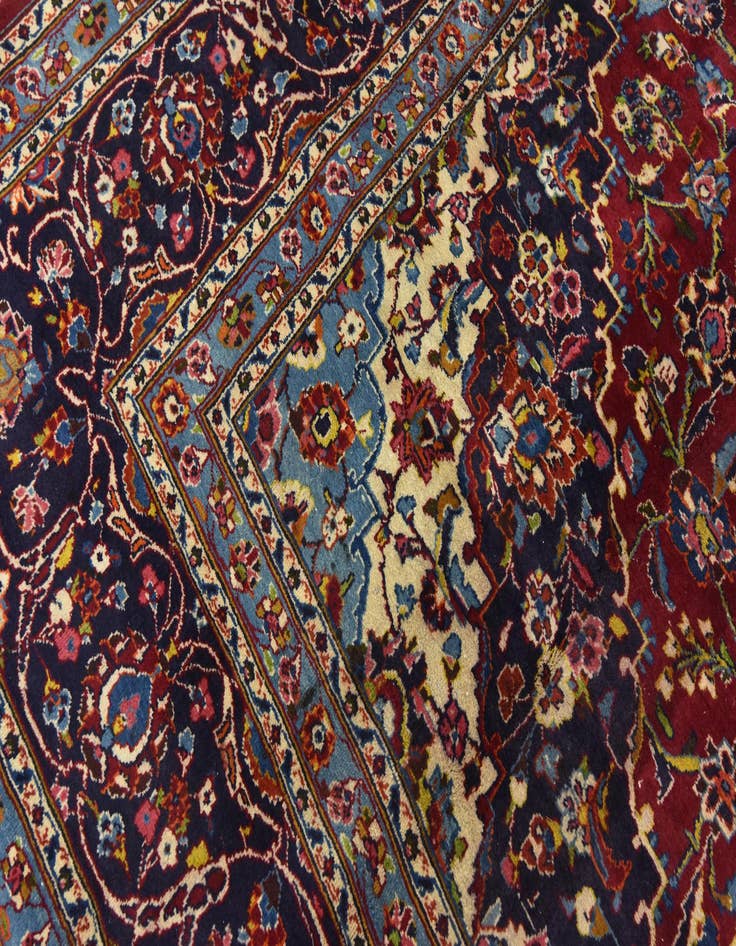Detail image of  9' 7 x 13' 4  Hand Knotted Mashad Persian Wool Rug