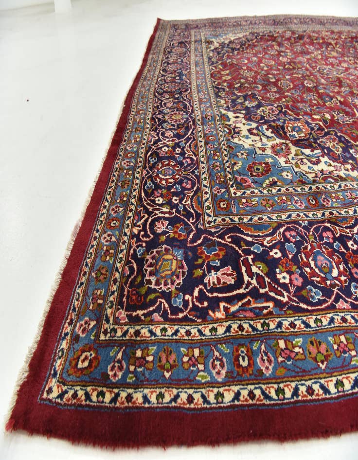 Detail image of  9' 7 x 13' 4  Hand Knotted Mashad Persian Wool Rug