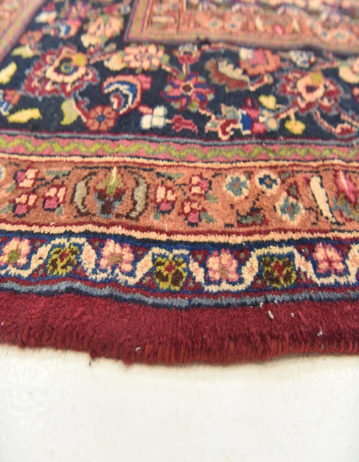 Detail image of  9' 9 x 13'  Hand Knotted Mashad Persian Wool Rug