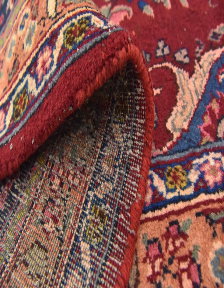 Detail image of  9' 9 x 13'  Hand Knotted Mashad Persian Wool Rug