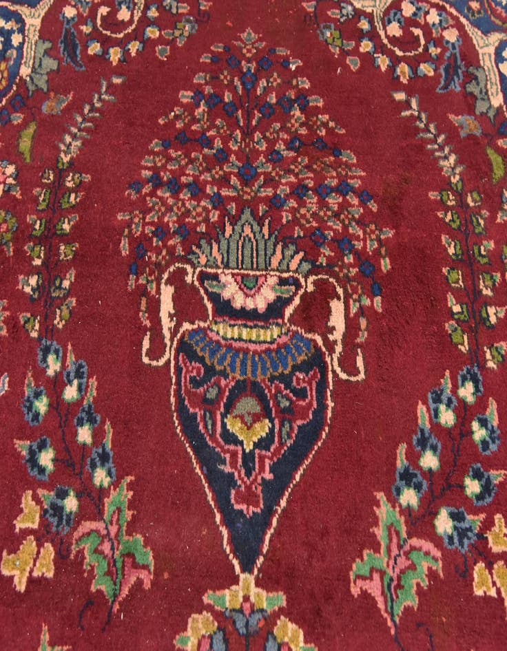 Detail image of  9' 9 x 13'  Hand Knotted Mashad Persian Wool Rug
