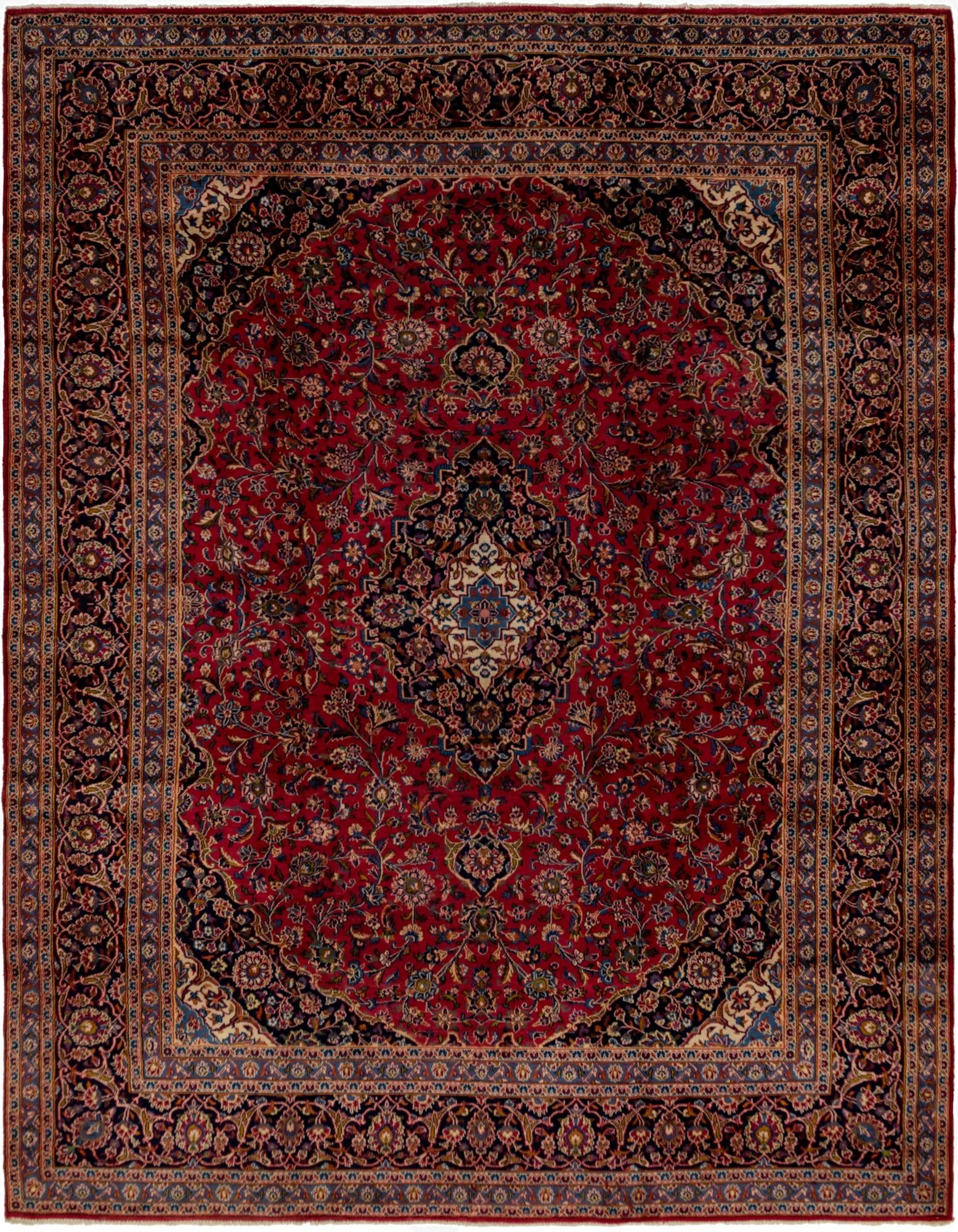  9' 9 x 13'  Hand Knotted Mashad Persian Wool Rug