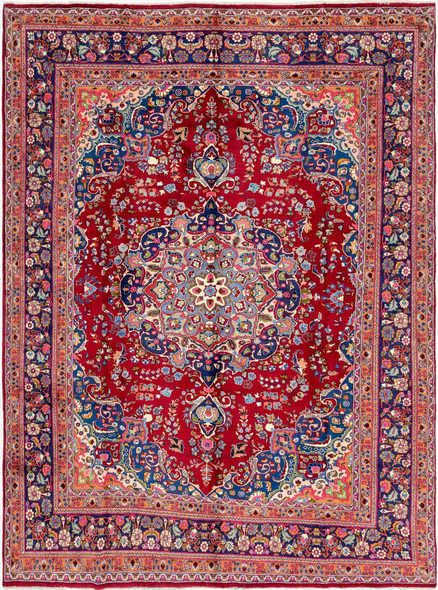  9' 8 x 12' 10  Hand Knotted Mashad Persian Wool Rug