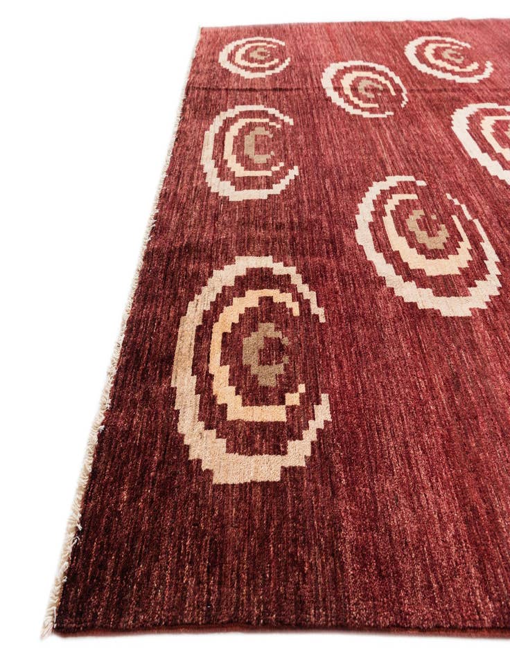 Detail image of  6' 5 x 8' 3  Hand Knotted Modern Ziegler Rug