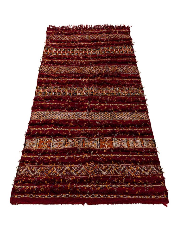 Detail image of  5' 4 x 9' 9  Hand Woven Moroccan Wool Rug