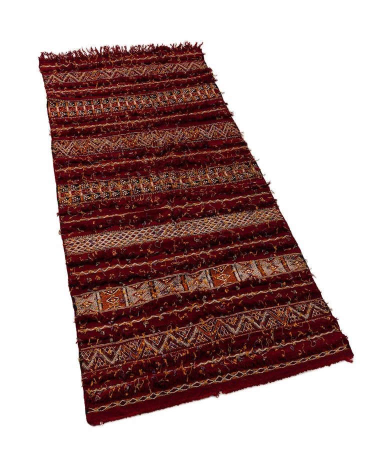 Detail image of  5' 4 x 9' 9  Hand Woven Moroccan Wool Rug