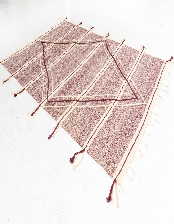 Detail image of  6' 6 x 10'  Hand Knotted Moroccan Wool Rug