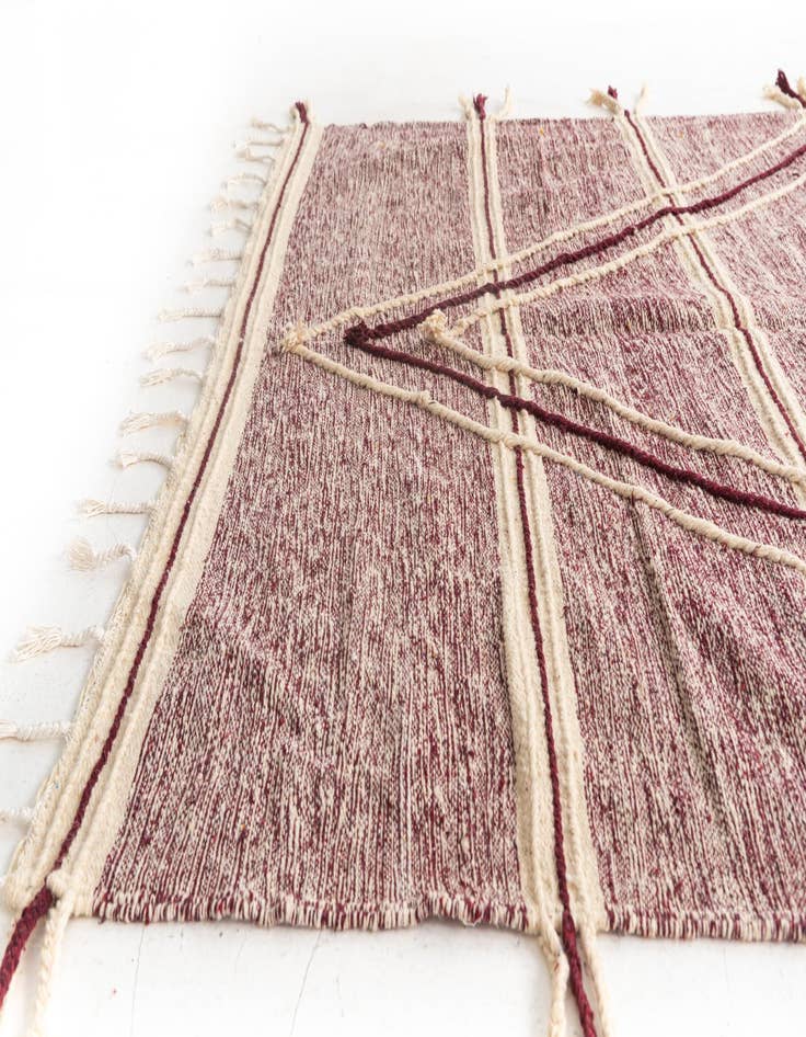 Detail image of  6' 6 x 10'  Hand Knotted Moroccan Wool Rug
