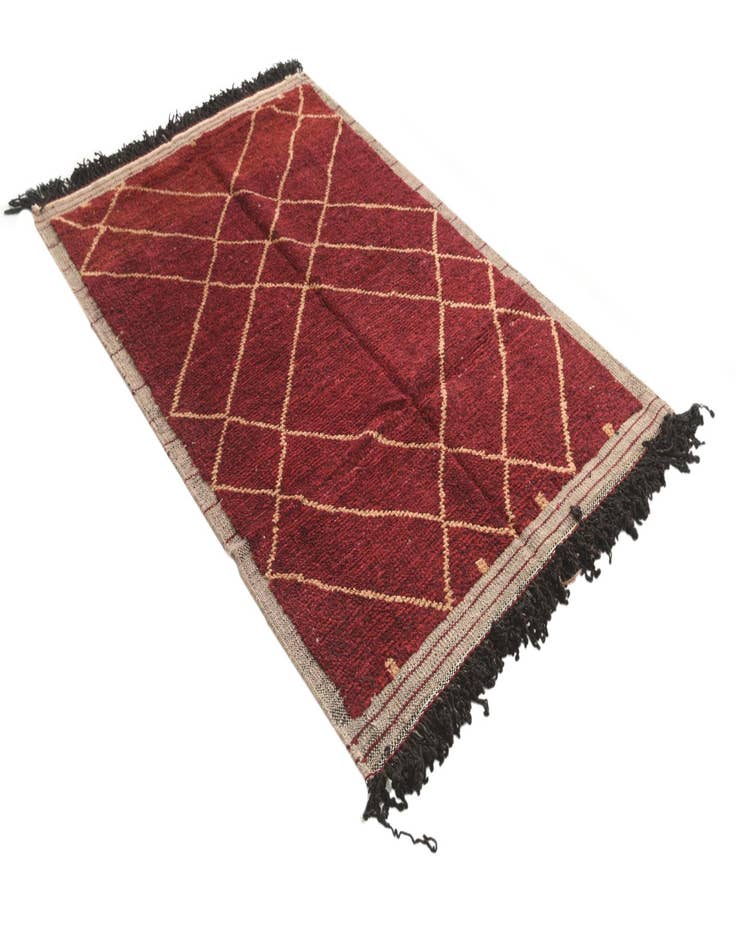 Detail image of  4' 1 x 6' 3  Hand Knotted Moroccan Wool Rug