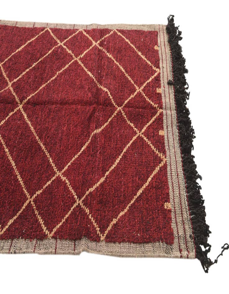 Detail image of  4' 1 x 6' 3  Hand Knotted Moroccan Wool Rug