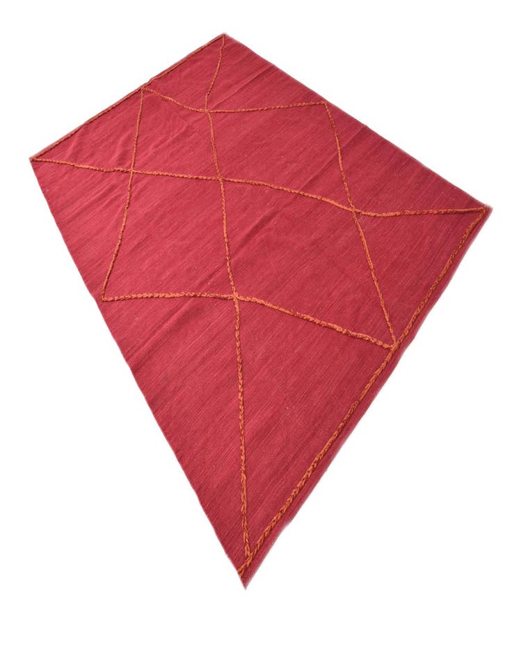 Detail image of  6' 9 x 9' 6  Hand Knotted Moroccan Wool Rug