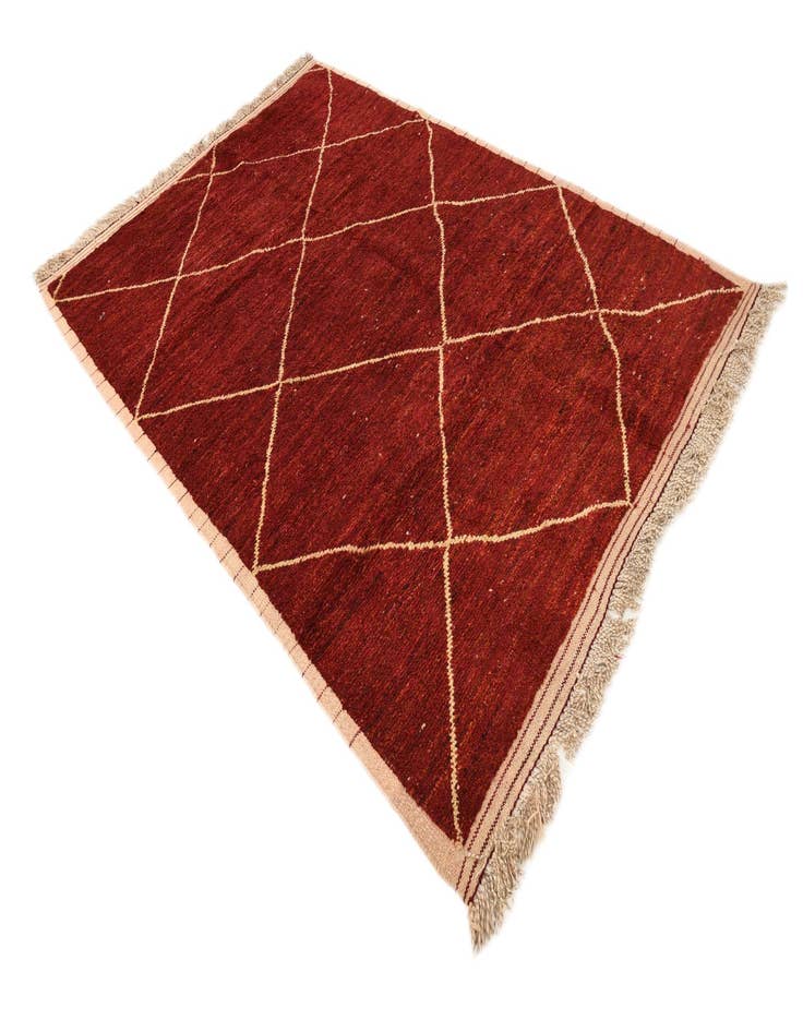 Detail image of  6' 4 x 9' 3  Hand Knotted Moroccan Wool Rug