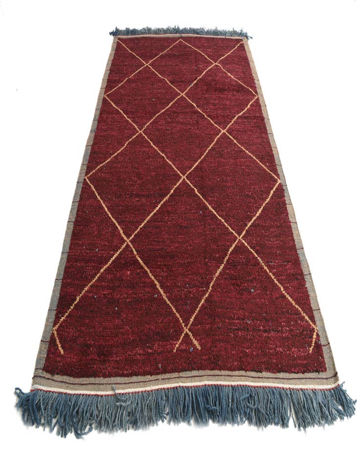 Detail image of  6' 4 x 9' 7  Hand Knotted Moroccan Wool Rug