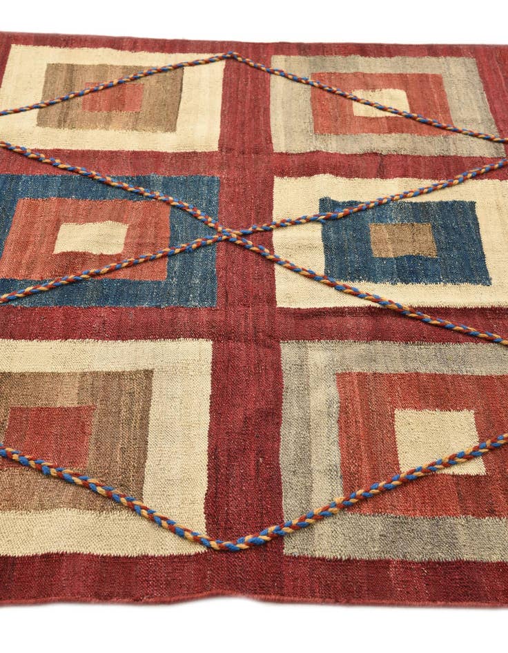 Detail image of  4' 9 x 6' 6  Hand Knotted Moroccan Wool Rug