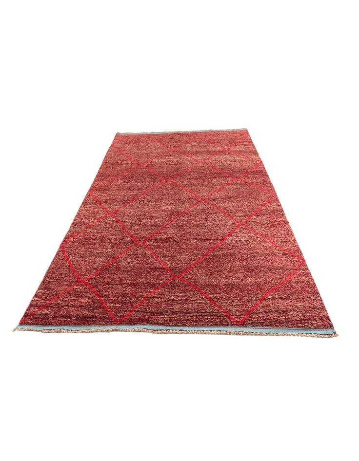 Detail image of  6' 1 x 9' 3  Hand Knotted Moroccan Wool Rug