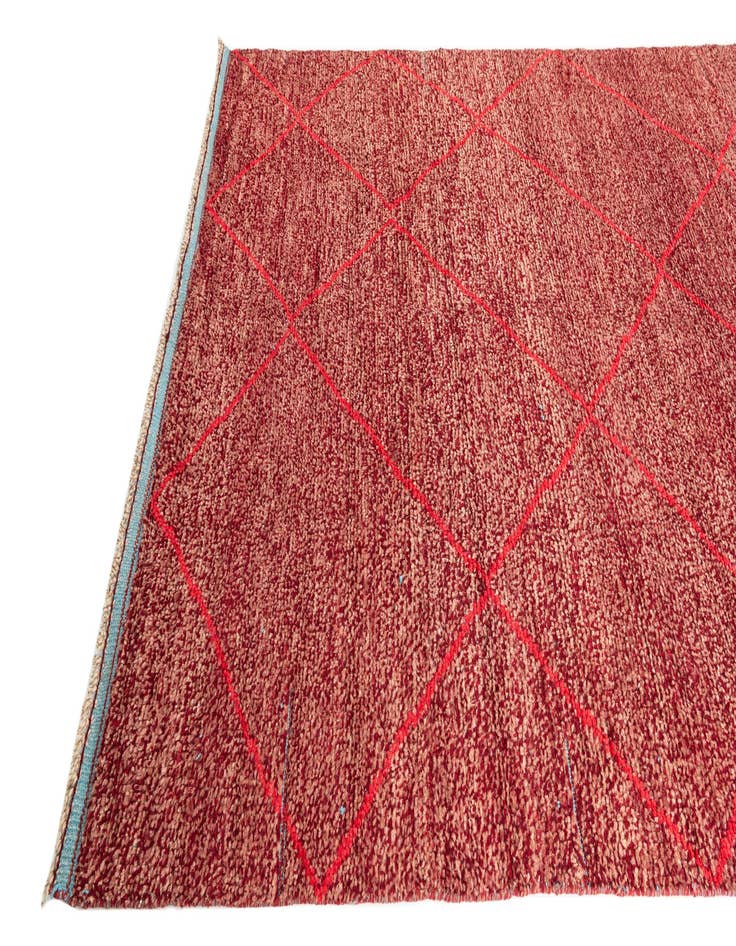 Detail image of  6' 1 x 9' 3  Hand Knotted Moroccan Wool Rug