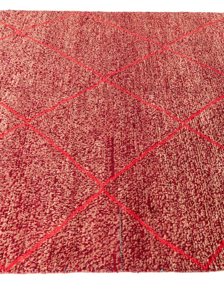 Detail image of  6' 1 x 9' 3  Hand Knotted Moroccan Wool Rug