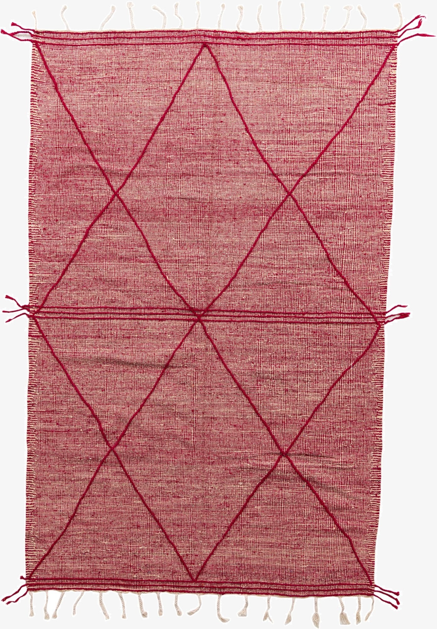  6' 7 x 10' 2  Hand Knotted Moroccan Wool Rug