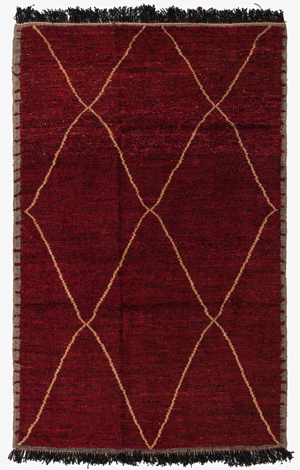  6' 2 x 9' 6  Hand Knotted Moroccan Wool Rug