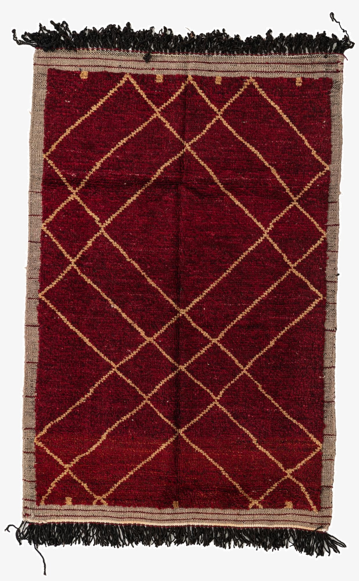  4' 1 x 6' 3  Hand Knotted Moroccan Wool Rug