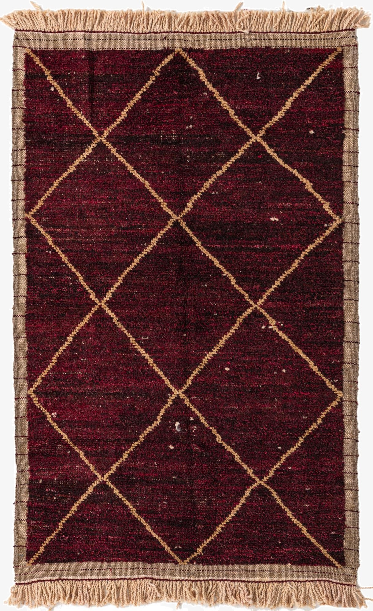  4' x 6' 7  Hand Knotted Moroccan Wool Rug