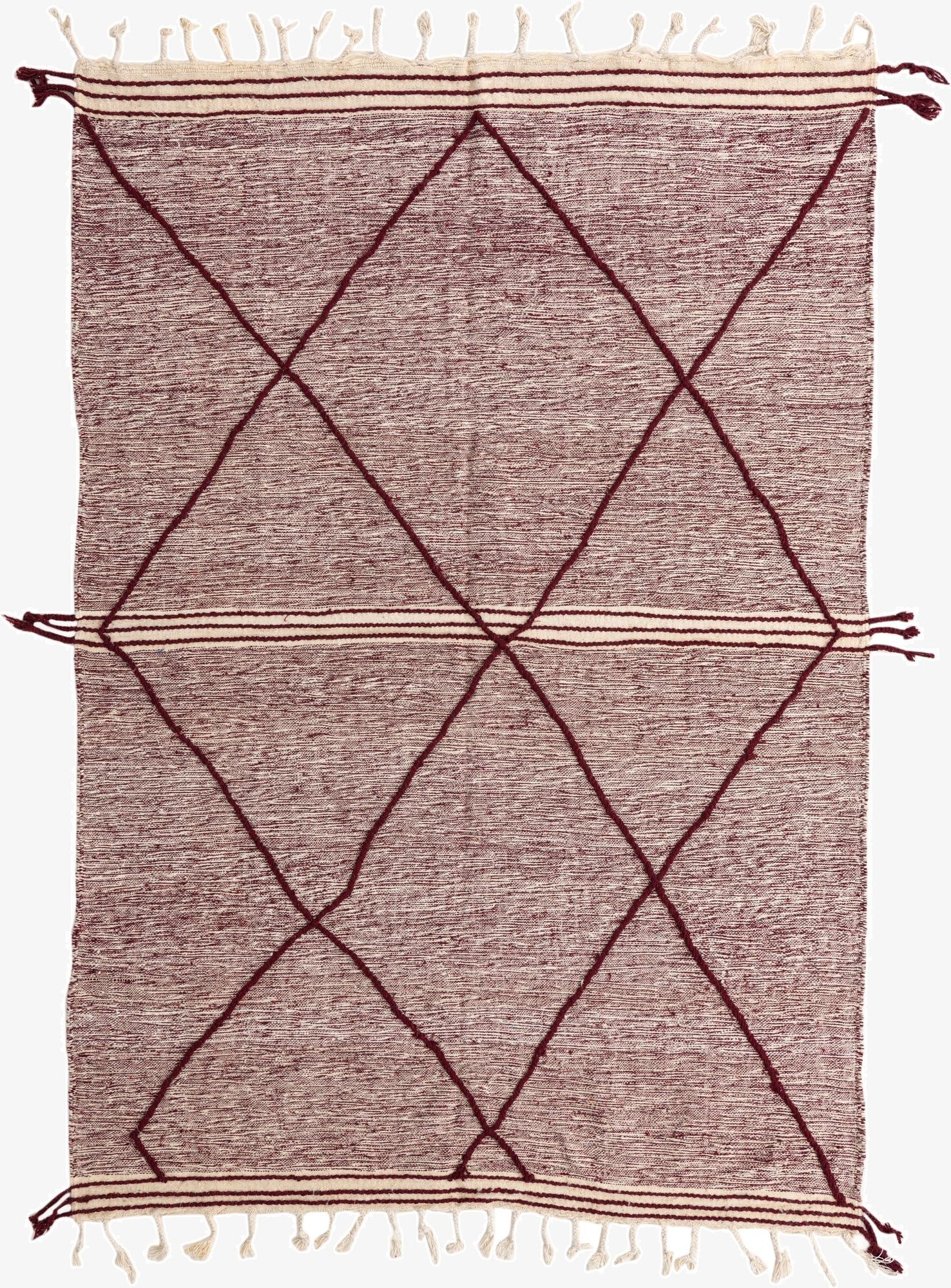  6' 6 x 9' 4  Hand Knotted Moroccan Wool Rug