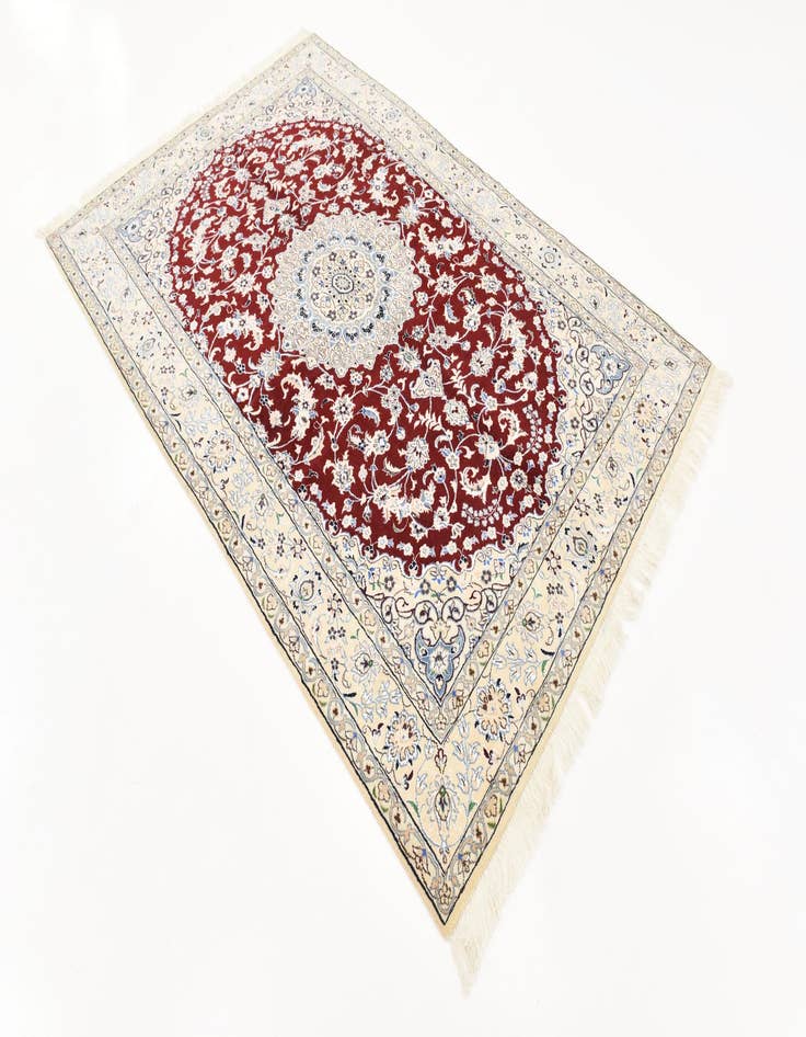 Detail image of  5' 1 x 7' 9  Hand Knotted Nain Persian Rug