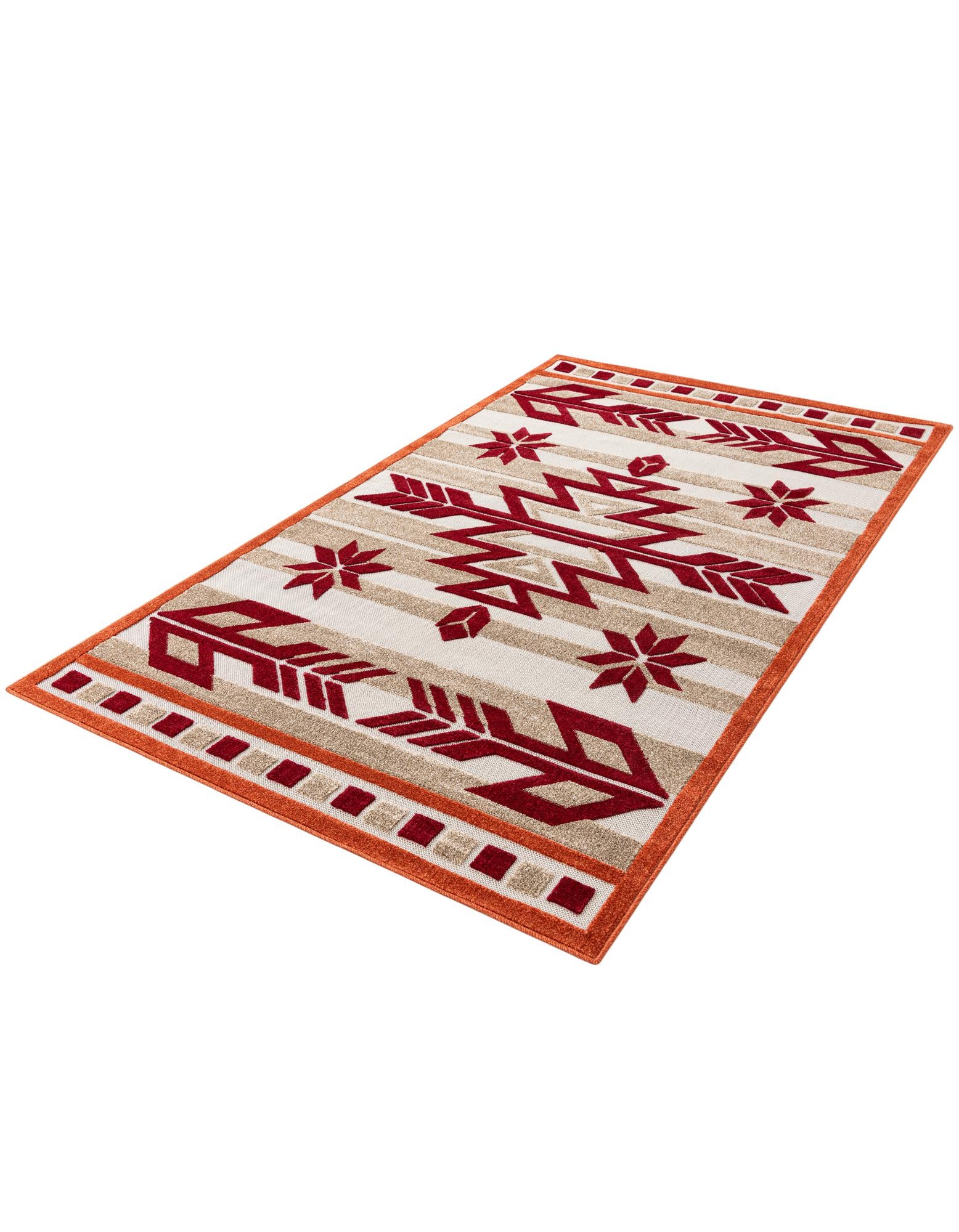 Burgundy 5' x 8' Modern Indoor / Outdoor Rug | Rugs.com