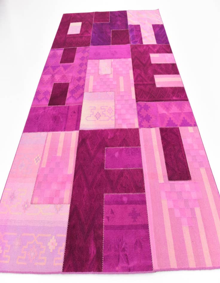 Detail image of  7' 3 x 10'  Hand Woven Patchwork Wool Rug