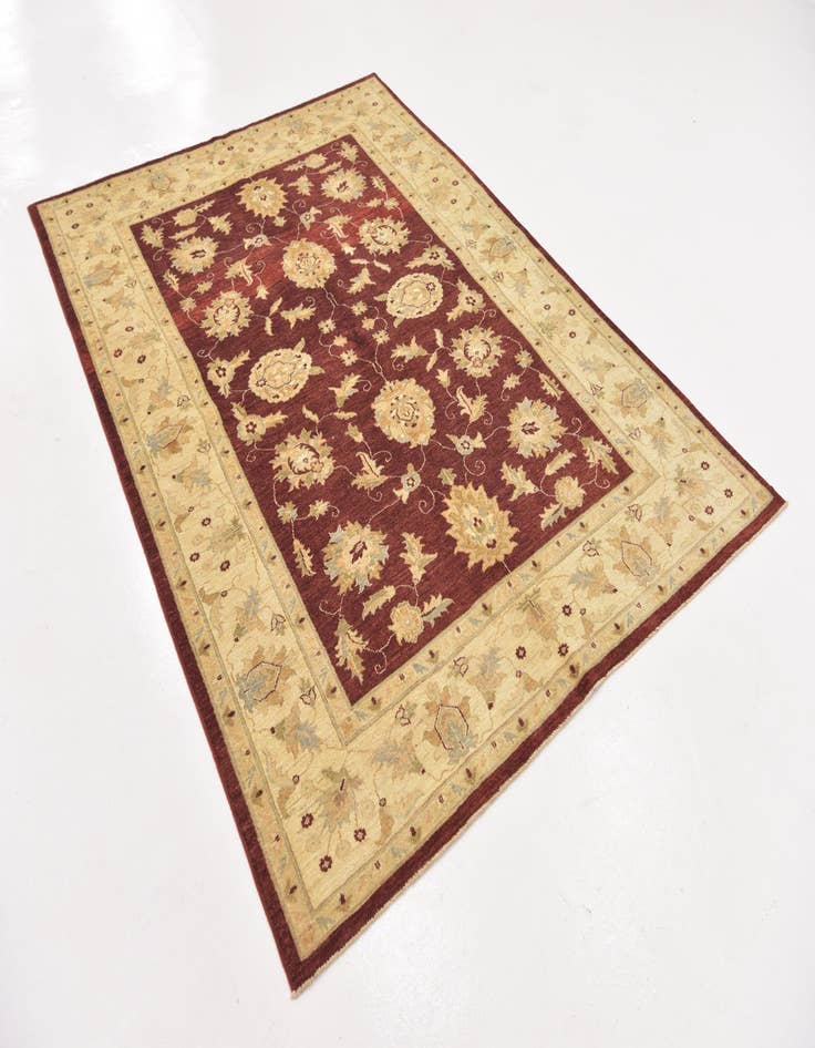 Detail image of  6' x 8' 4  Hand Knotted Peshawar Ziegler Rug