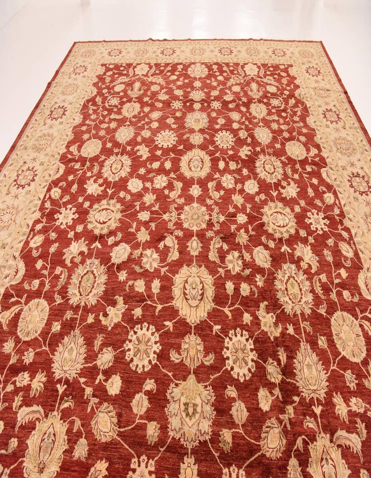 Detail image of  13' 1 x 17' 2  Hand Knotted Peshawar Ziegler Rug